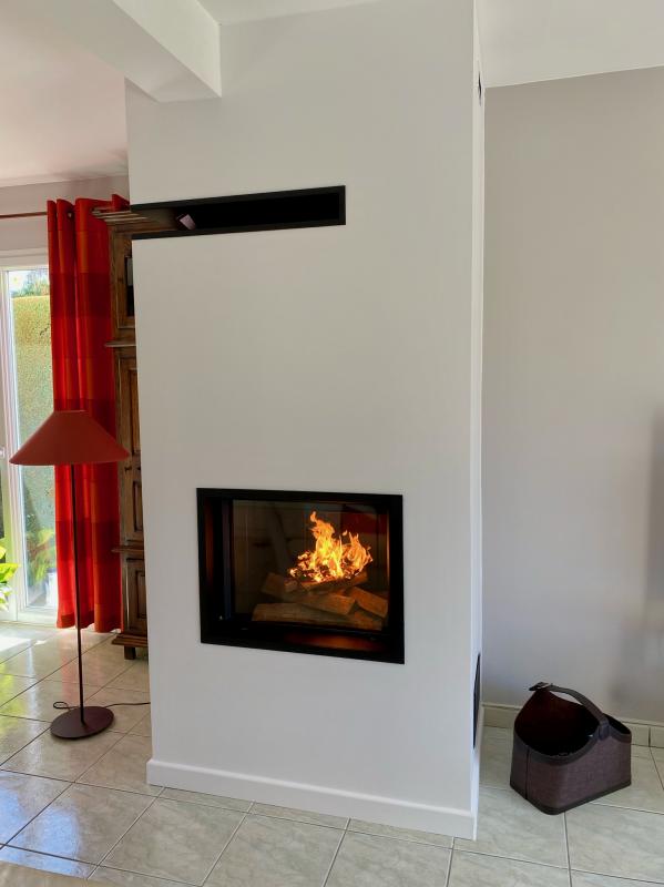 Réalisation d'une cheminée Argento 750H à Bénouville - Cheminées Benoist