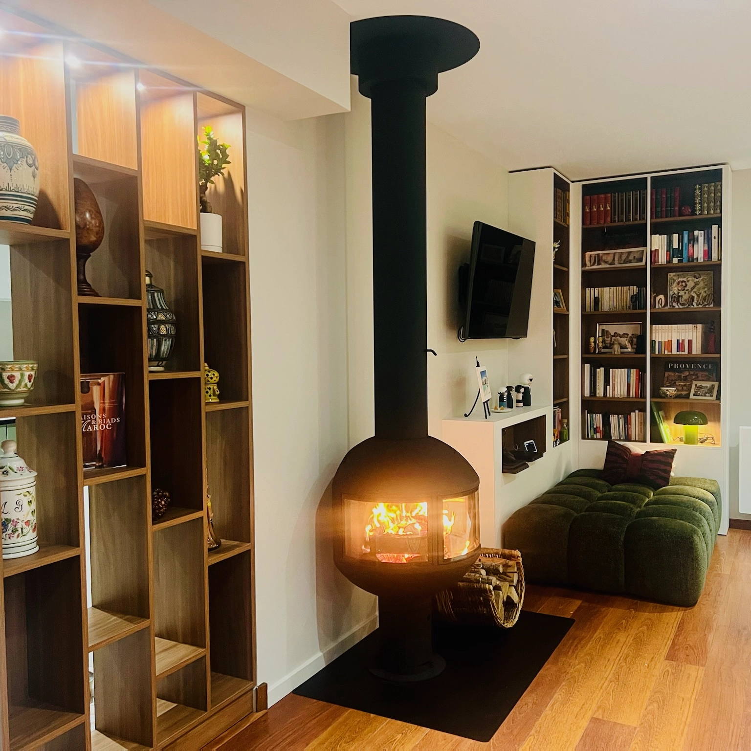 Poêle à bois Edofocus installé sur pied proche de Caen