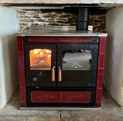 Installation d’une cuisinière à bois Rizzoli L90 Rustik à Maltot