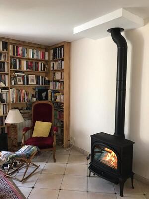 Pose d’un poêle à bois Jotul F400 2 à Giberville