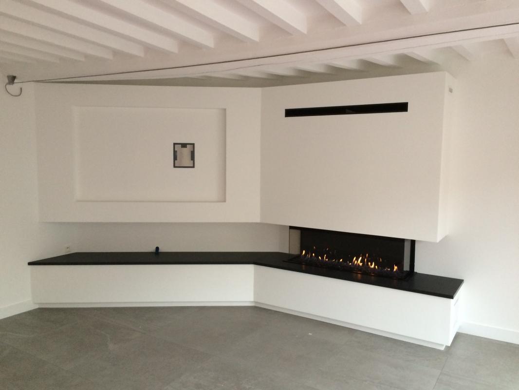 Pose d'un Foyer Gaz MDESIGN 1600 DC 3 faces à Louvigny Cheminées