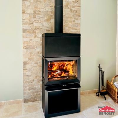 Pose d’un poêle à bois F520 Jotul à Mouen