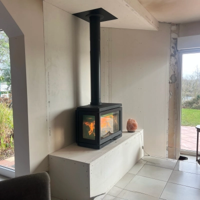 Installation d'un poêle à bois Jotul F620 à Bénouville