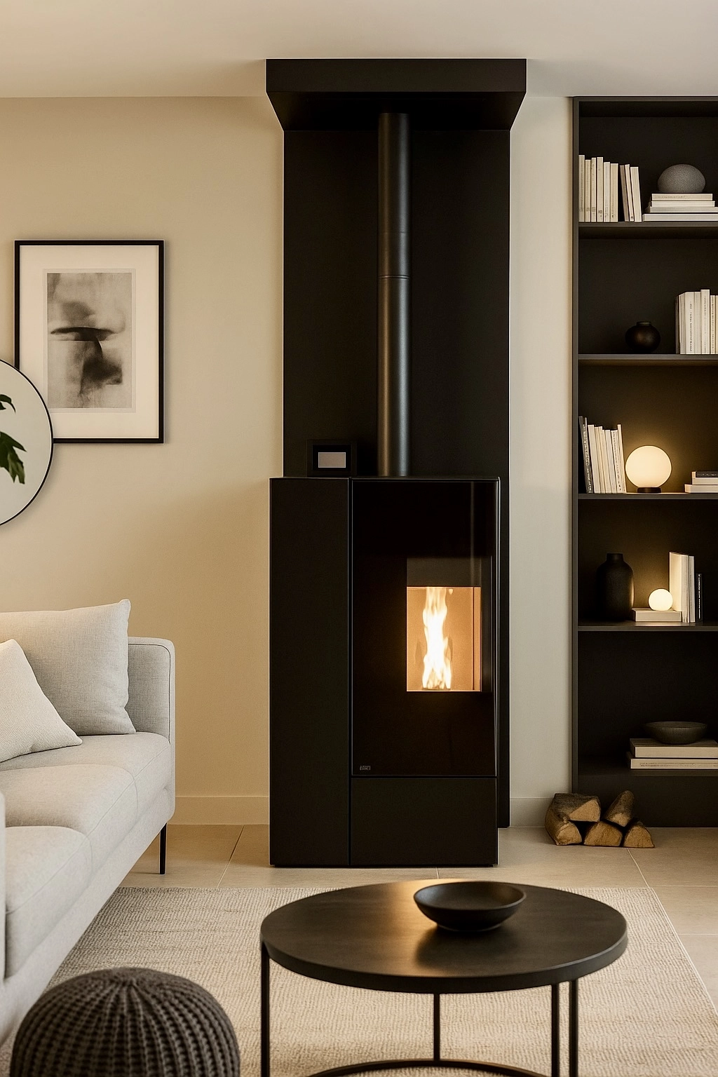 Poêle à granulés Rika Connect Edge installé à Fontaine-Étoupefour