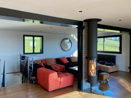 Installation d'une cheminée Slim Focus à Beuvron en Auge