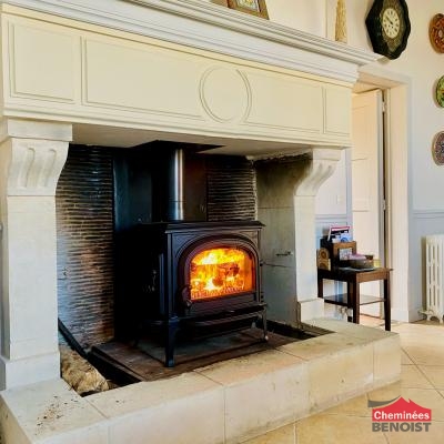 Réalisation à Troarn d'un poêle F500 Jotul 